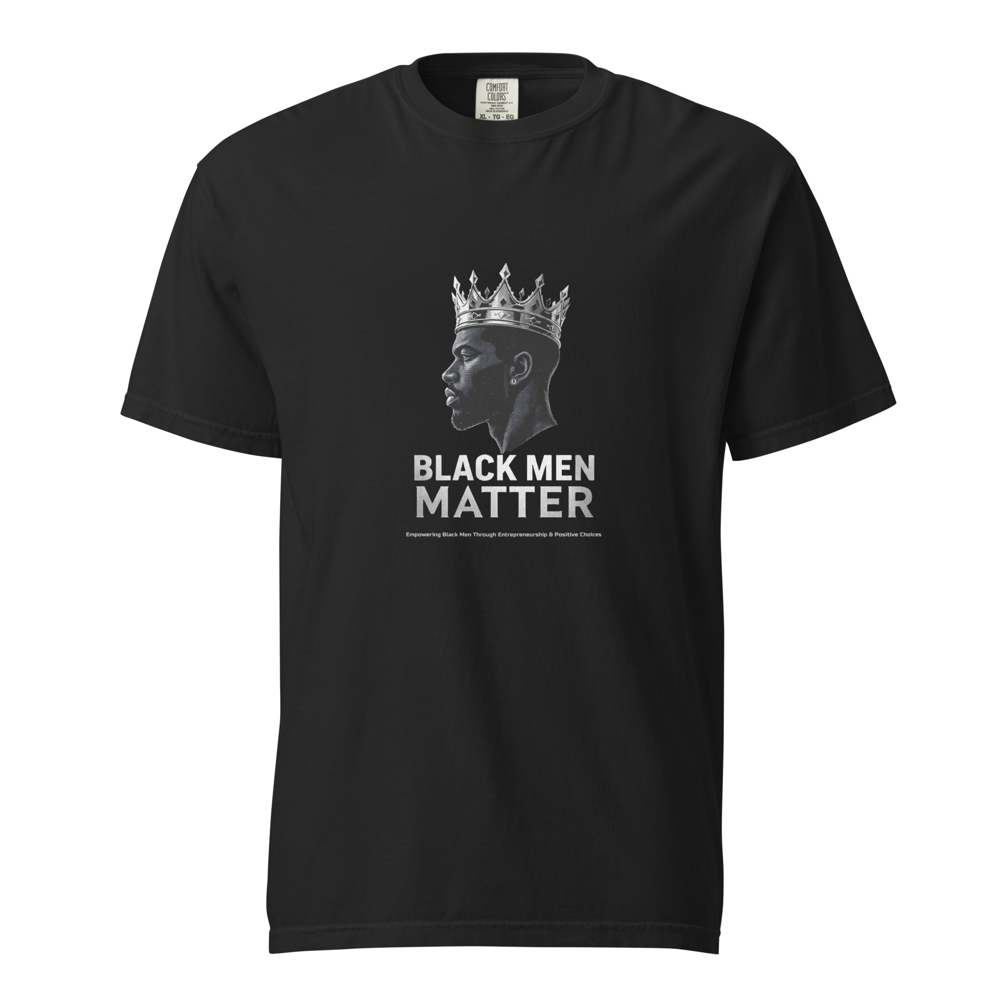 BLACK MEN MATTER Crowned King Heavyweight Tee – Premium Legacy Edition
