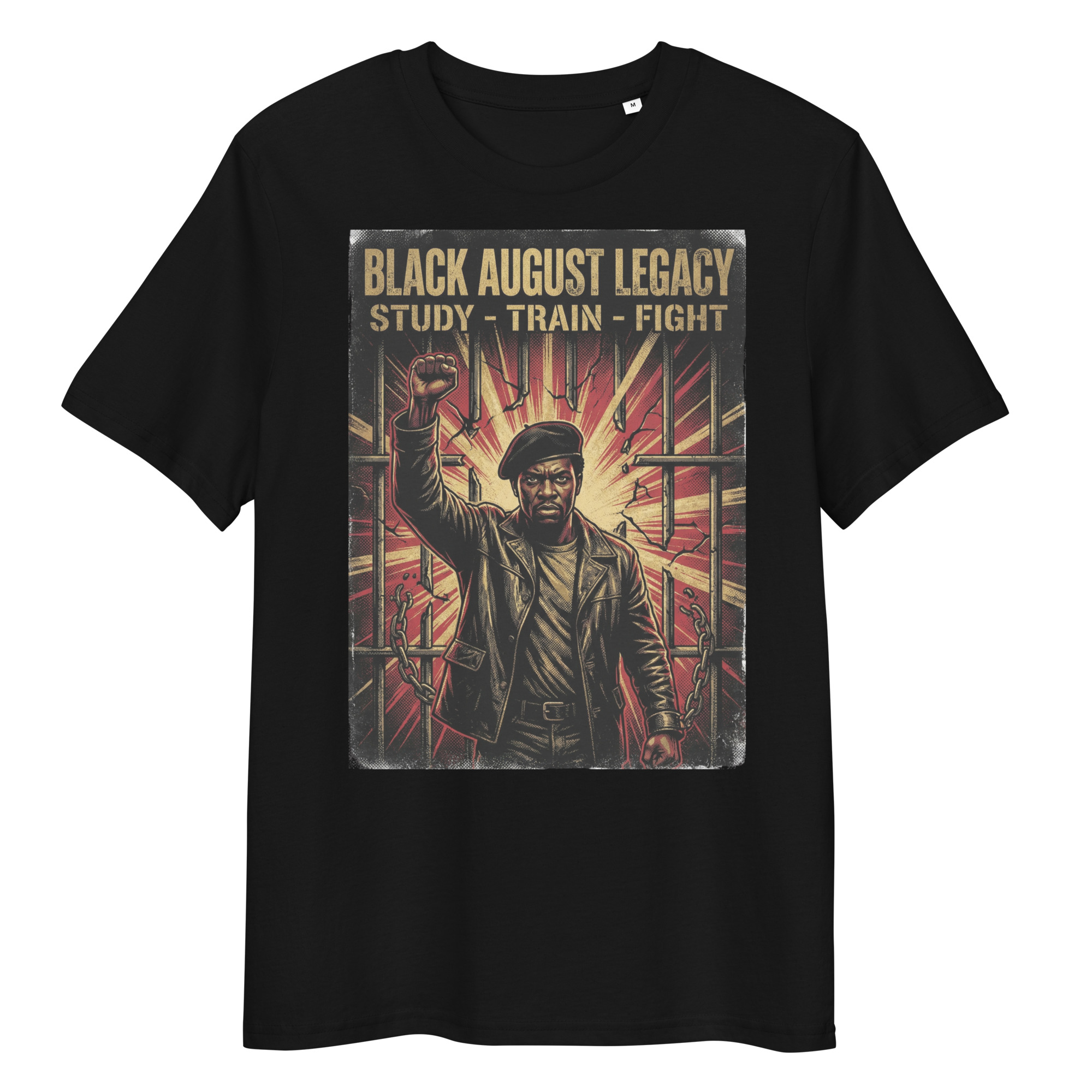 Black August Liberation Tee | Vintage 70s Revolutionary Art - Premium Heavyweight
