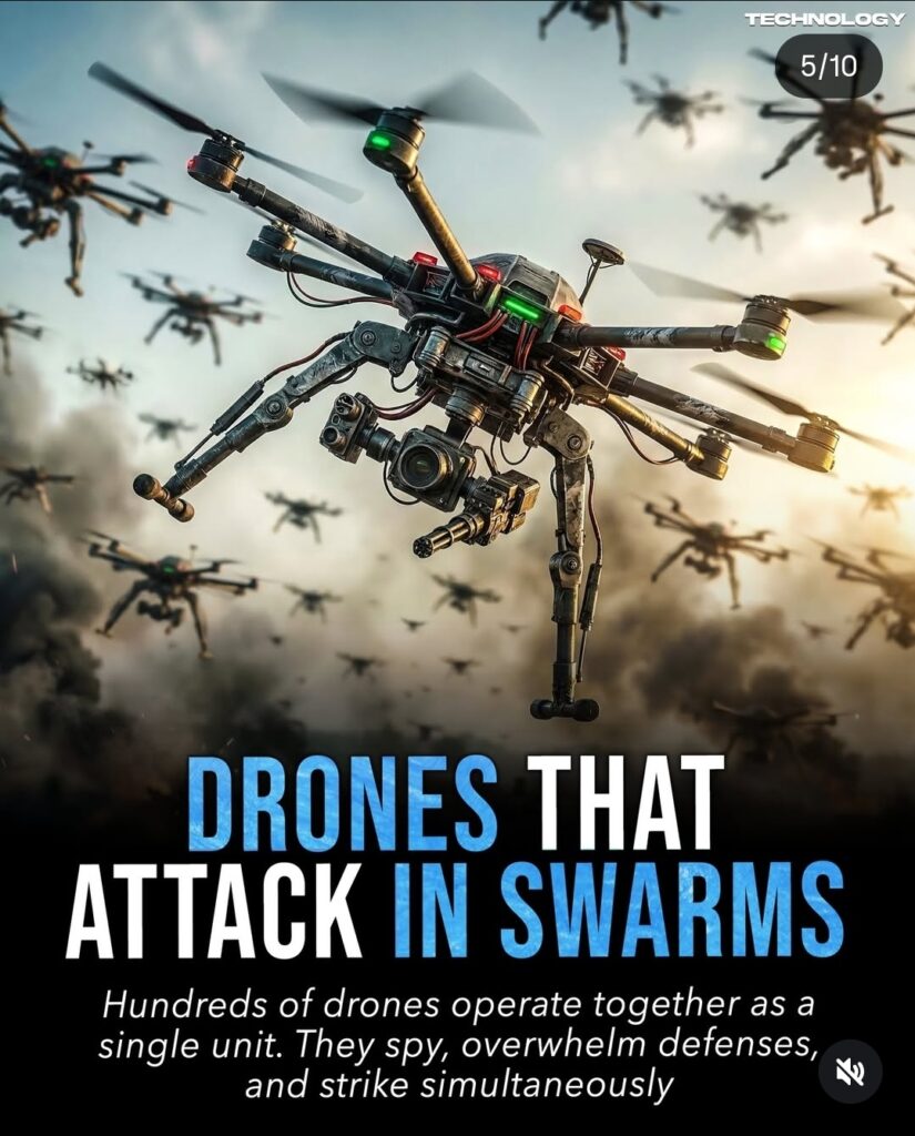 Drone that attack in swarms