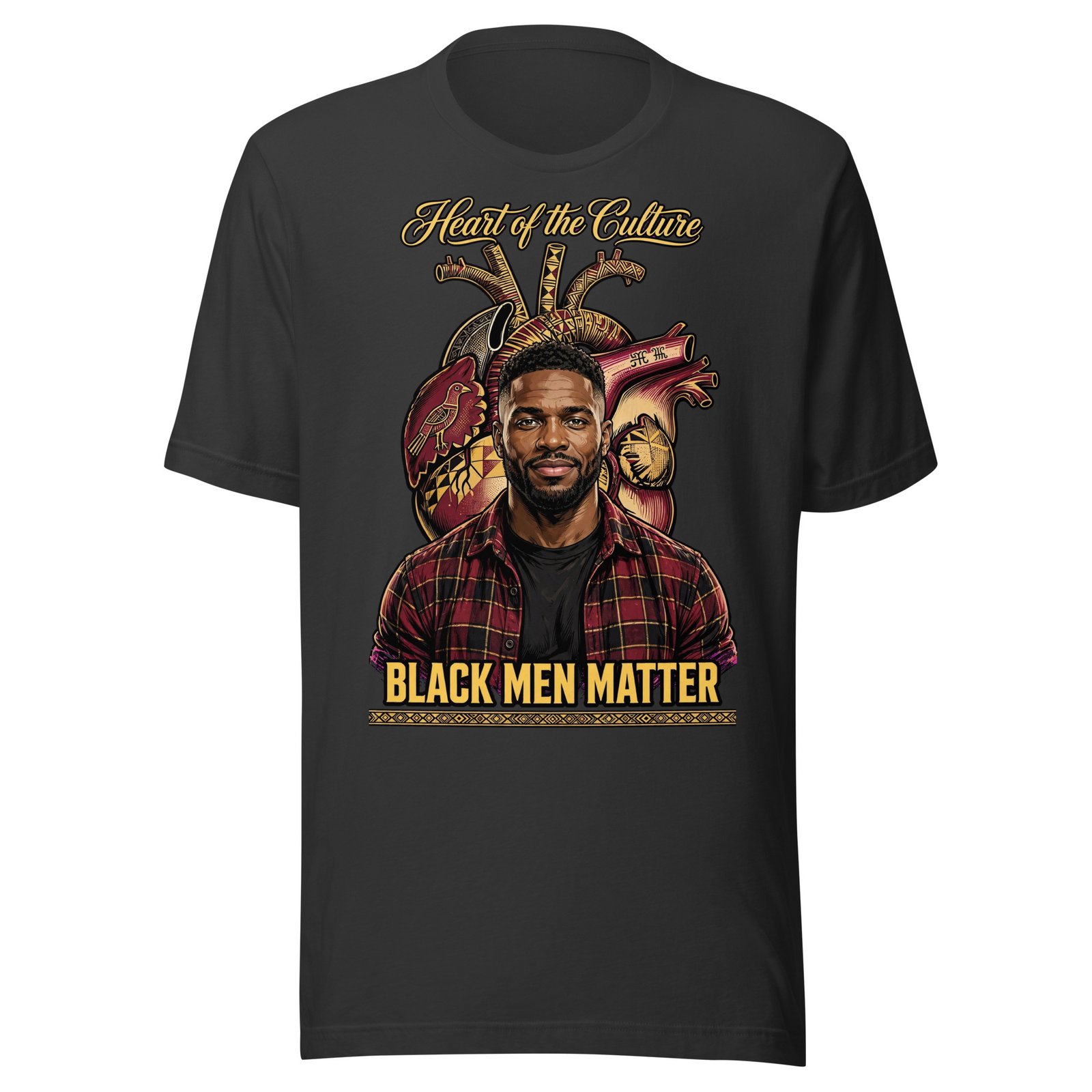 Heart Of The Culture Black Men Matter Shirt | Afrocentric Heart Tee - Image 4