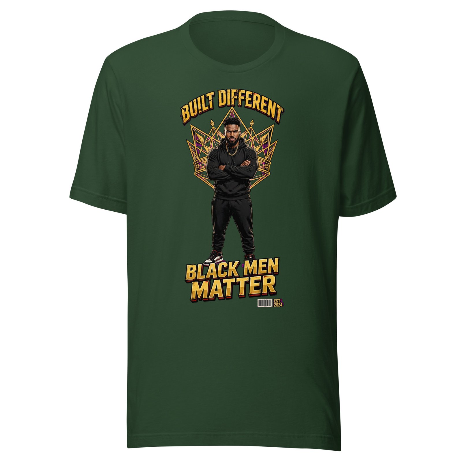 Built Different Black Men Matter T-Shirt | Crown Graphic Tee - Image 6