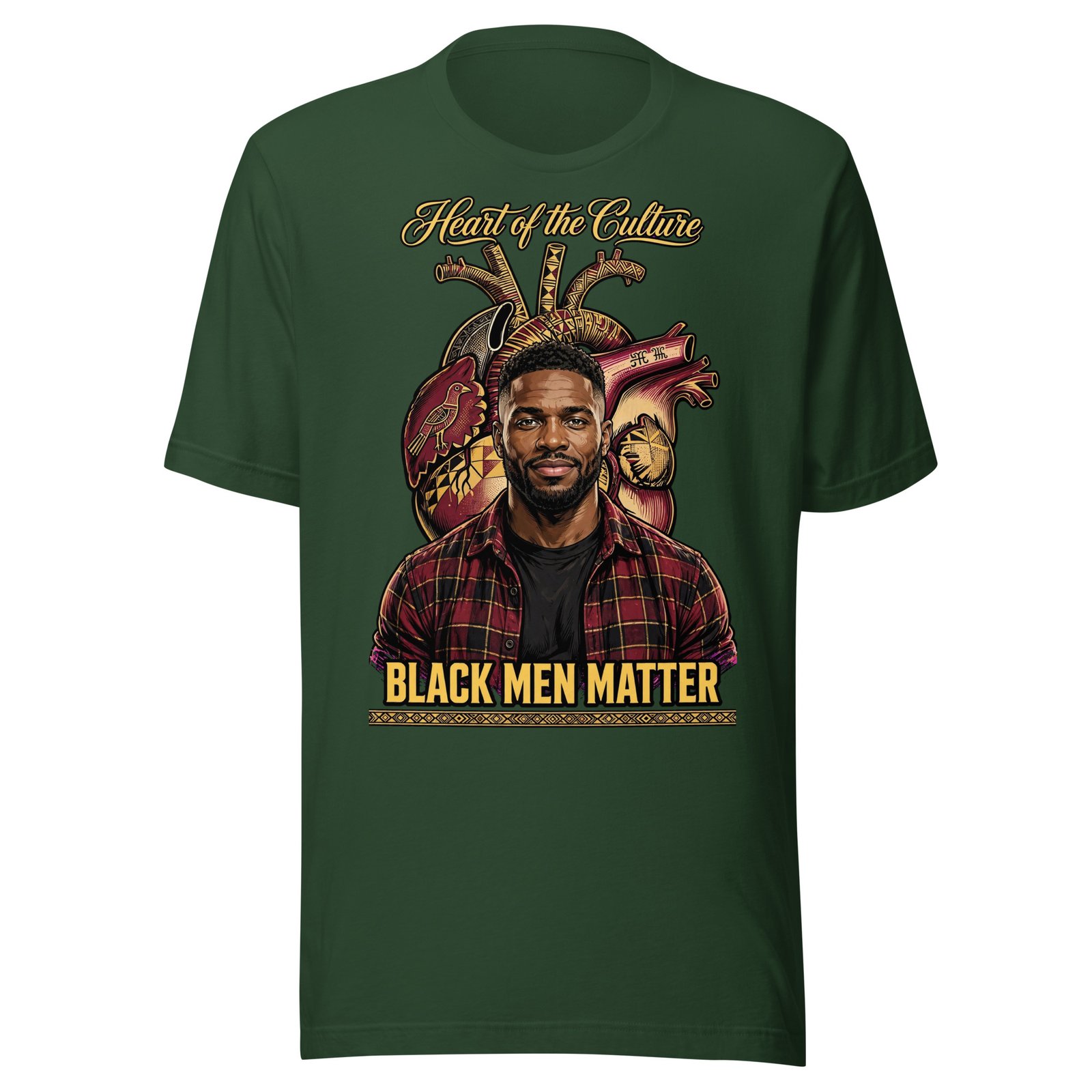 Heart Of The Culture Black Men Matter Shirt | Afrocentric Heart Tee - Image 5
