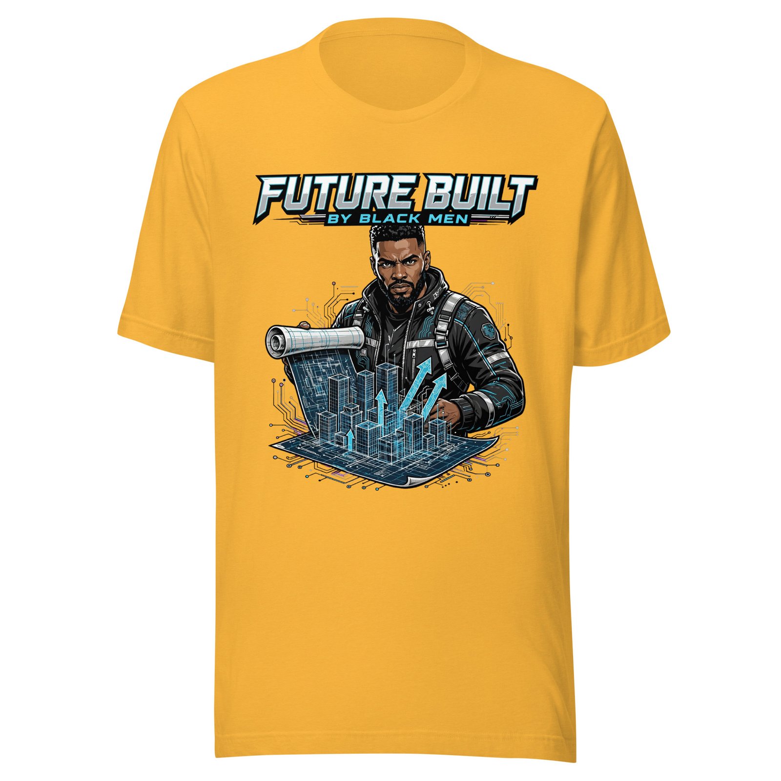 Future Built By Black Men Techwear Graphic T-Shirt | Black Futurism Tee - Image 8