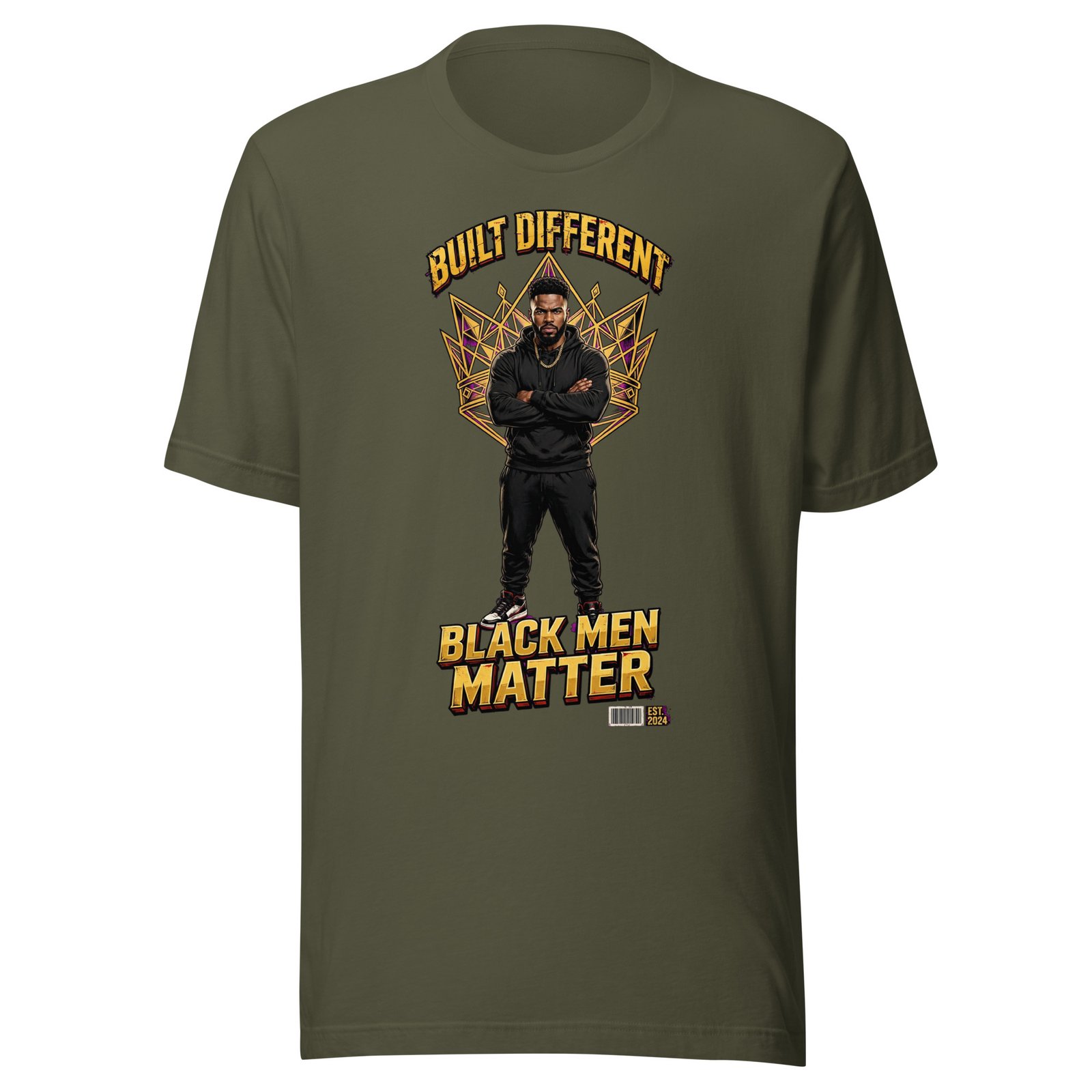Built Different Black Men Matter T-Shirt | Crown Graphic Tee - Image 8