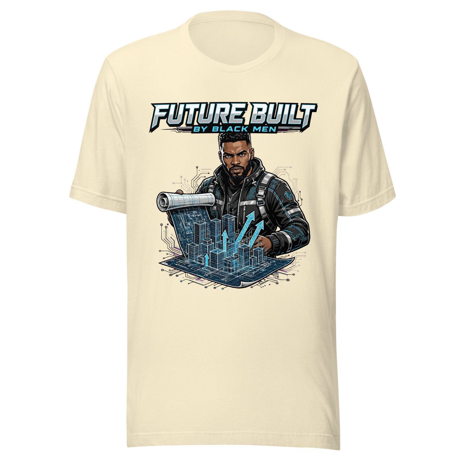 Future Built By Black Men Techwear Graphic T-Shirt | Black Futurism Tee - Image 2