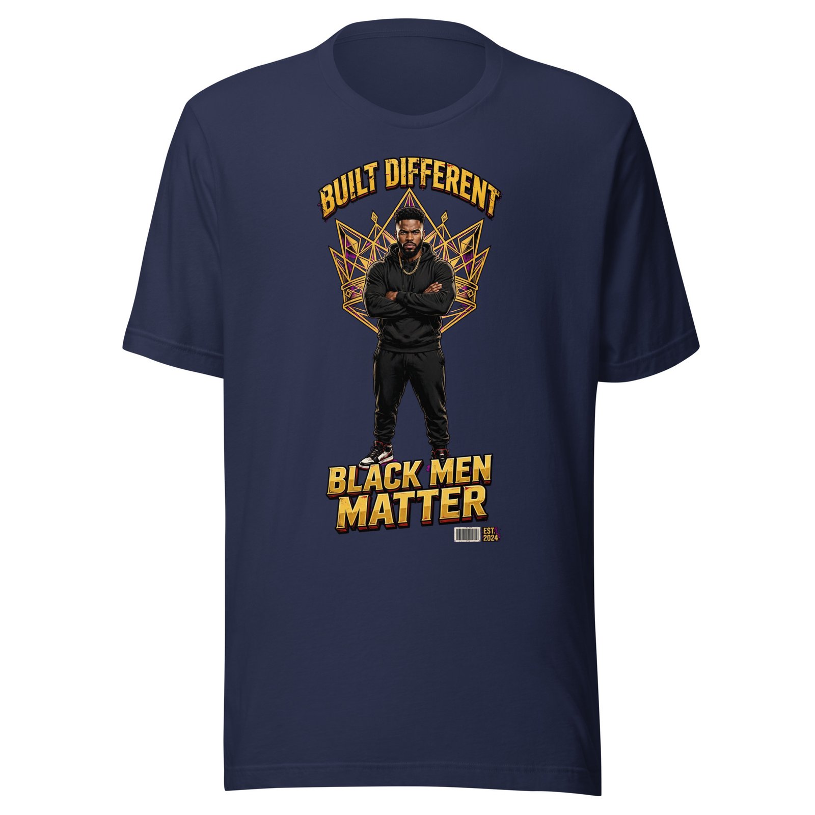 Built Different Black Men Matter T-Shirt | Crown Graphic Tee - Image 4
