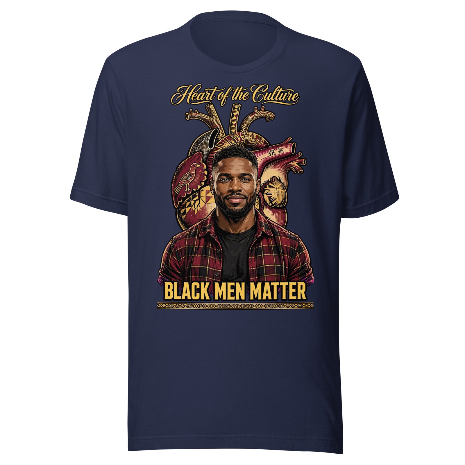 Heart Of The Culture Black Men Matter Shirt | Afrocentric Heart Tee - Image 3