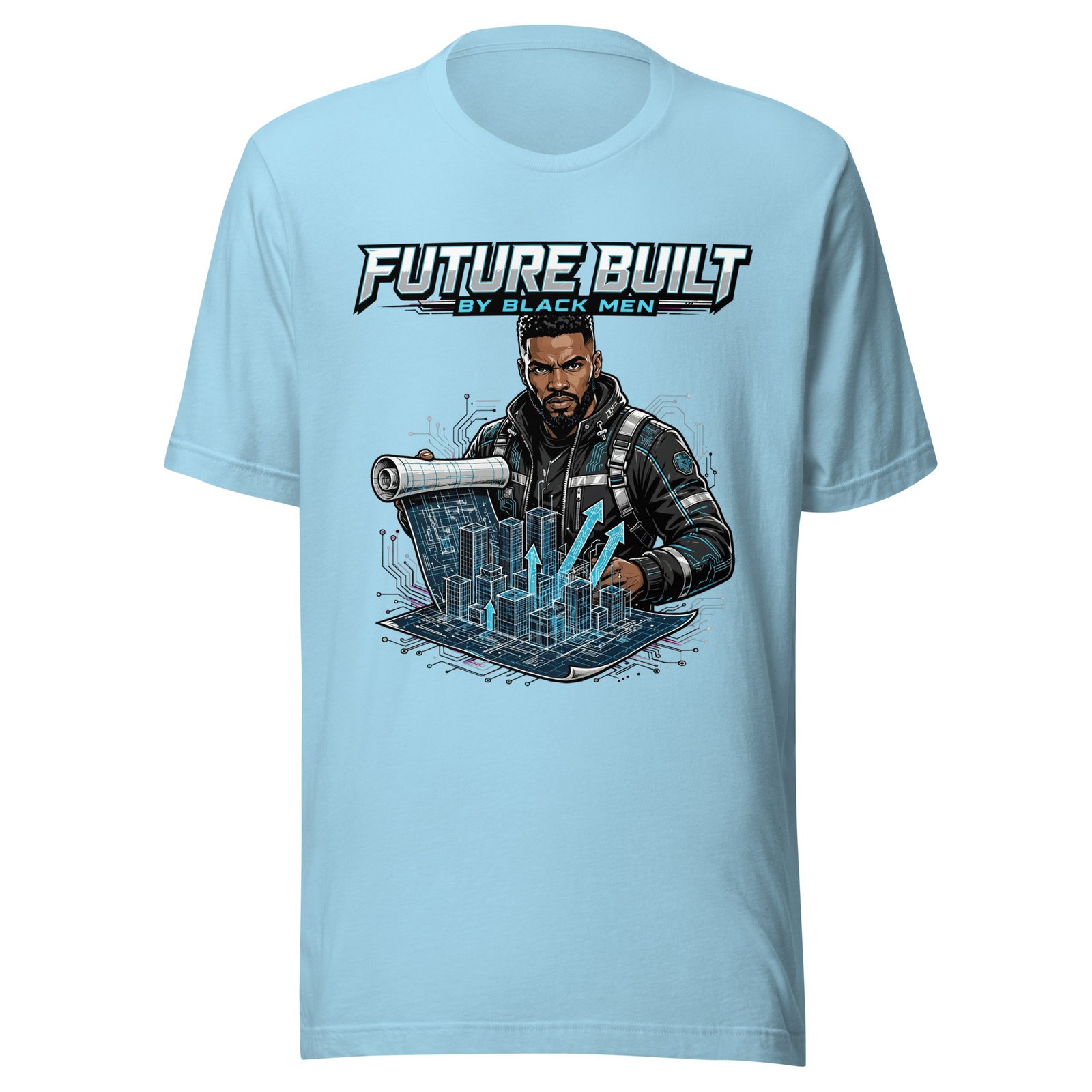 Future Built By Black Men Techwear Graphic T-Shirt | Black Futurism Tee - Image 7