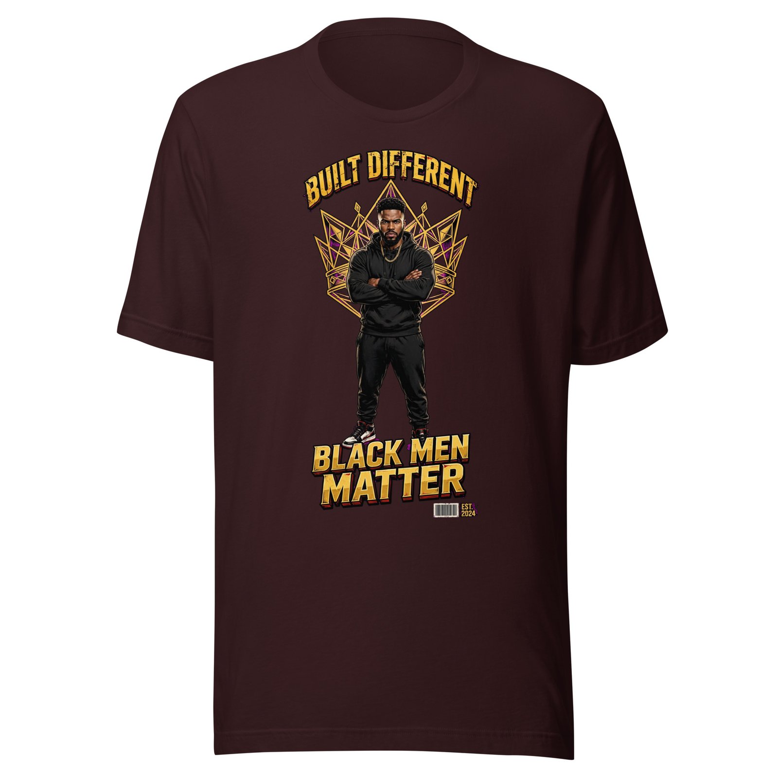 Built Different Black Men Matter T-Shirt | Crown Graphic Tee - Image 2