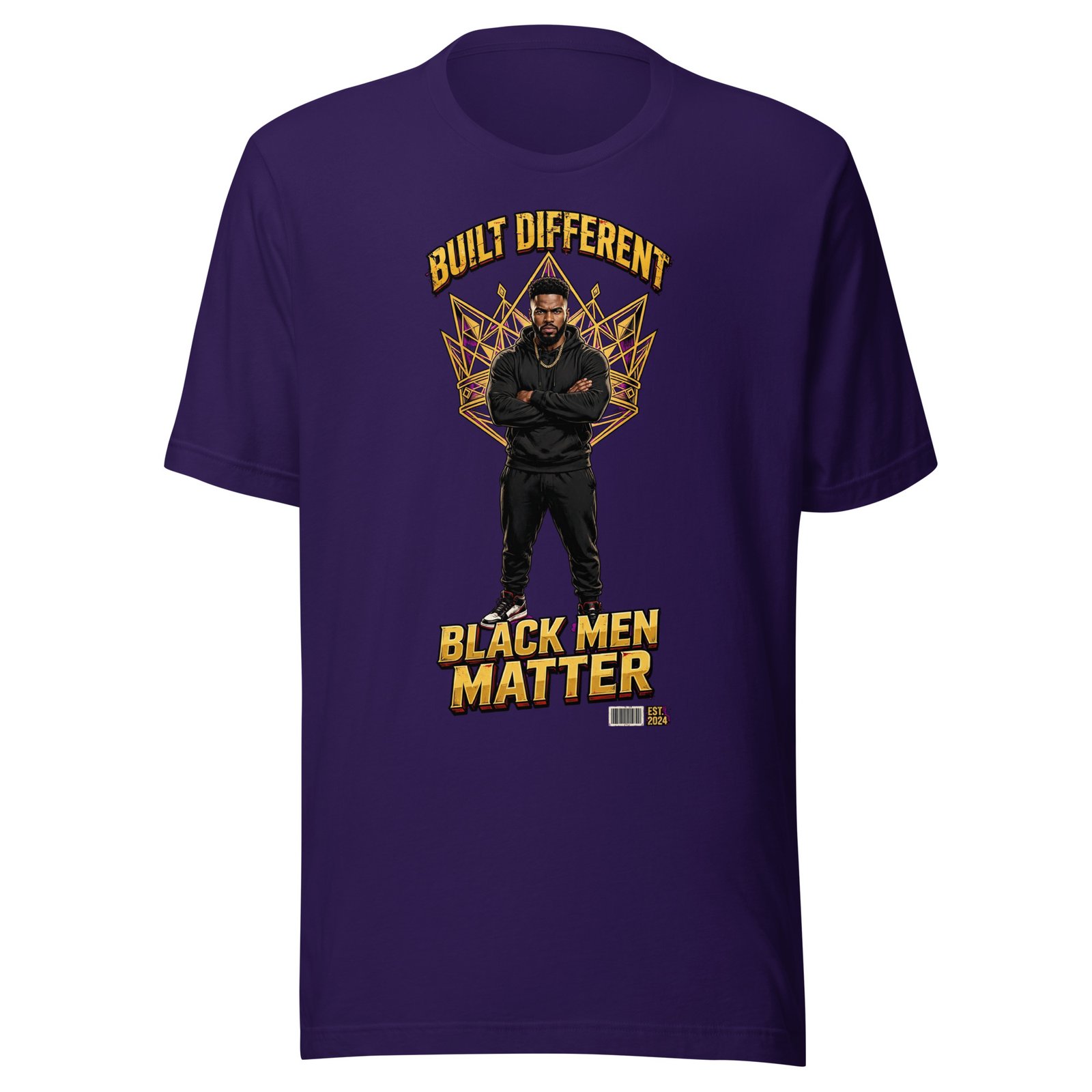 Built Different Black Men Matter T-Shirt | Crown Graphic Tee - Image 3