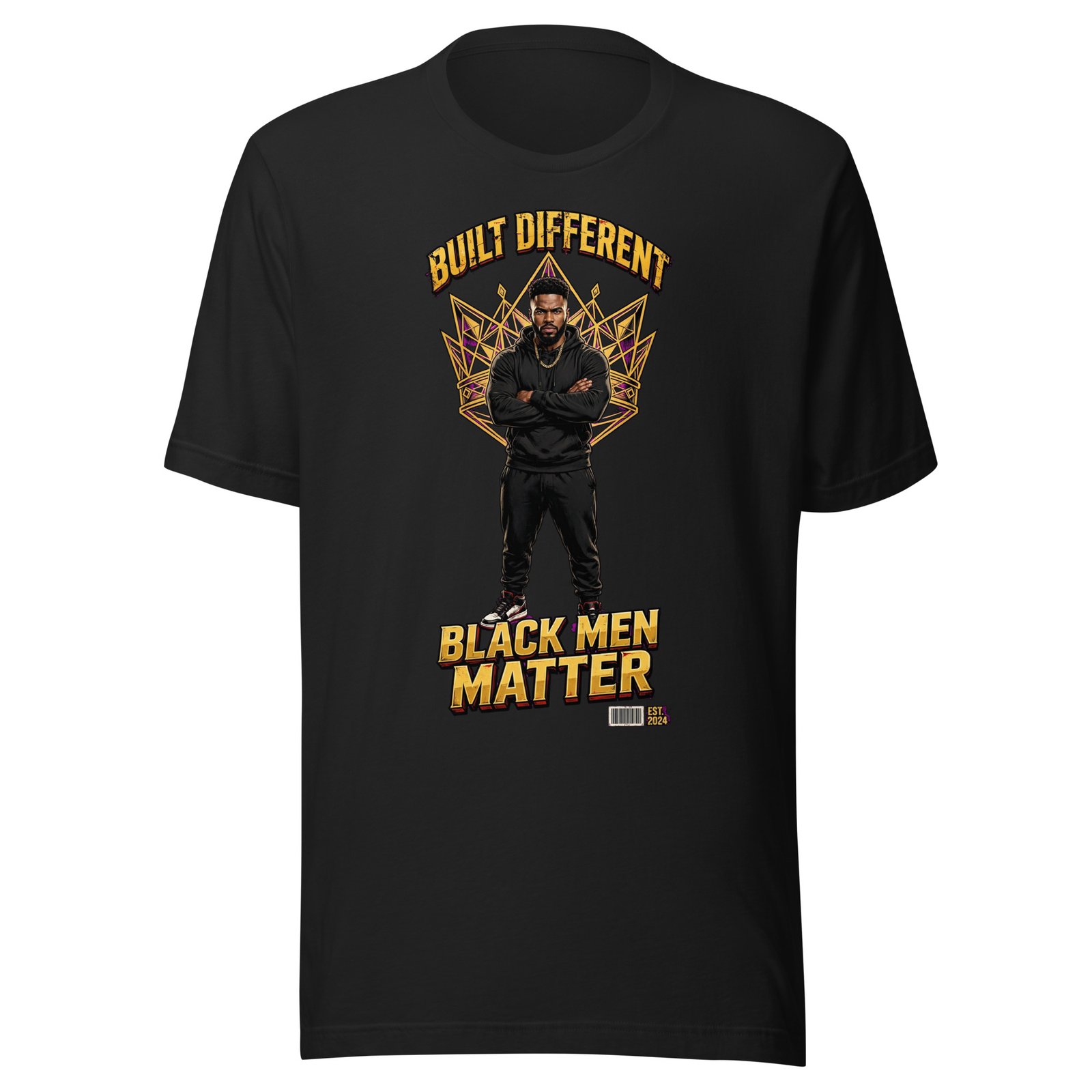 Built Different Black Men Matter T-Shirt | Crown Graphic Tee