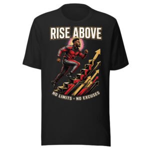 Rise Above No Limits No Excuses Motivational Black Men T-Shirt