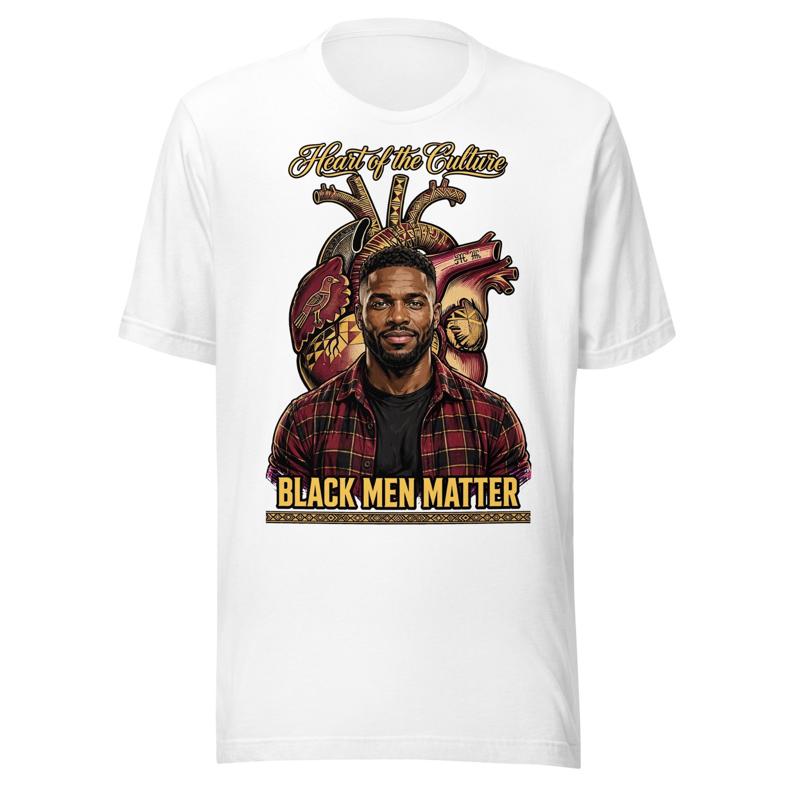 Heart Of The Culture Black Men Matter Shirt | Afrocentric Heart Tee - Image 7