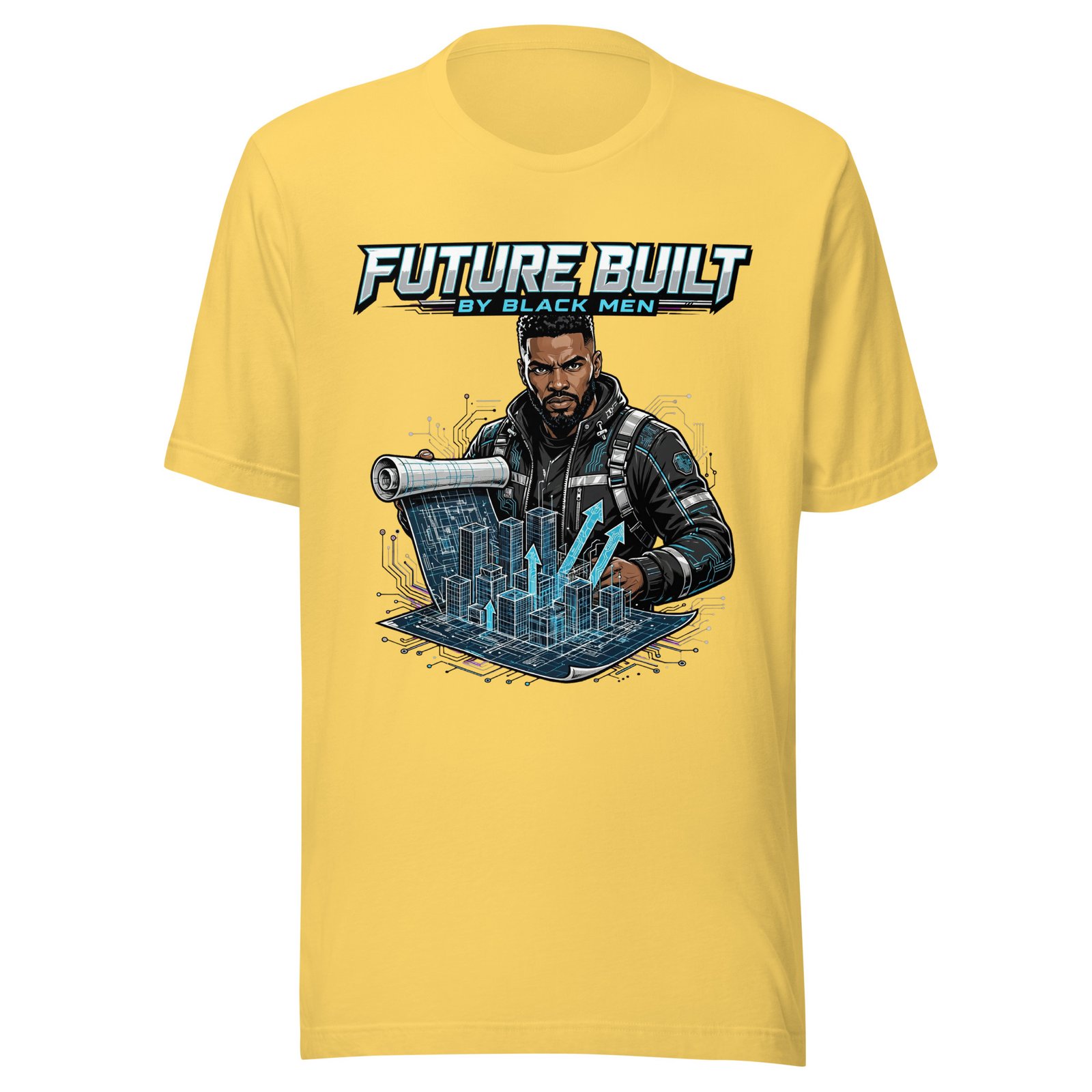 Future Built By Black Men Techwear Graphic T-Shirt | Black Futurism Tee - Image 4